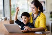  Mother and Son on Laptop